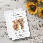Hogeland Koe Couples Shower Save the Date<br><div class="desc">Dit ontwerp kan op het gebied worden gepersonaliseerd dat door de foto en/of tekst te veranderen wordt verstrekt. Of het kan worden aangepast door te klikken deze Sjabloon personaliseert en dan de klik te kiezen om verdere optie aan te passen en de kleur van de achtergrond te schrappen of te...</div>