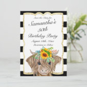 Hogeland Koe Uitnodiging, Koe Birthday Party Save The Date (Staand voorkant)