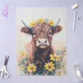 Hogendonk Koe Aquarel Tissuepapier Gele Bloem (Craft)