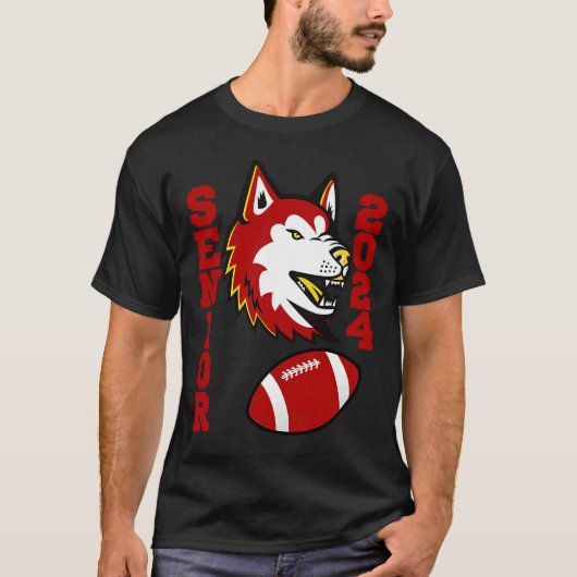 Hoger 2024 Husky en Football T-shirt (Voorkant)