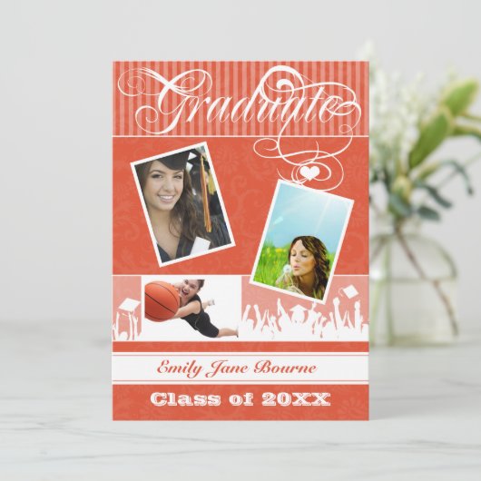 Hoger Afbeelding van grijs en tangerine Aankondiging (Staand voorkant)