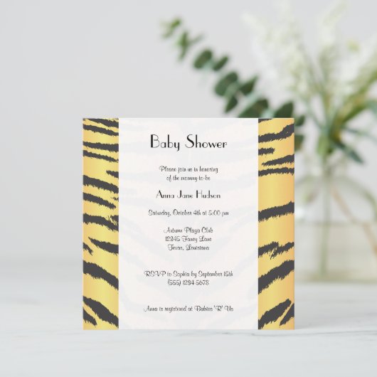 Hoger afdrukken, tijgerstrips, Oerwoud, Baby showe Kaart (Staand voorkant)