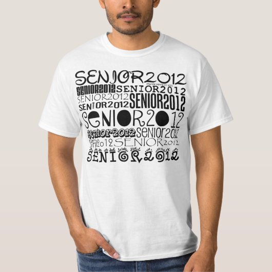 Hoger beeldscherm van 2012 (zwart) aan persoonlijk t-shirt (Voorkant)