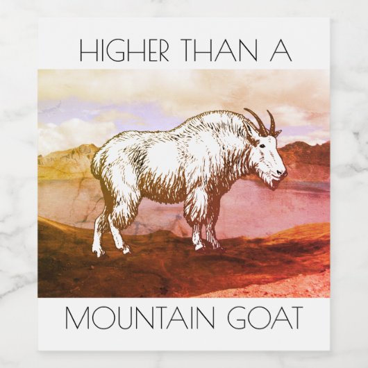 Hoger dan een berg geit wijn etiketten (Enkel label)