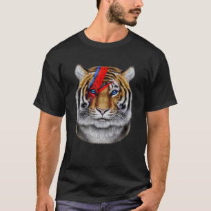 Hoger gezicht geschilderd met rode bliksembout t-shirt