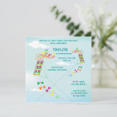 Hoger - Kites-verjaardagsuitnodigingen - 3 Kaart (Staand voorkant)