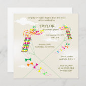 Hoger - Kites-verjaardagsuitnodigingen - 4 Kaart (Voorkant / Achterkant)