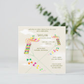 Hoger - Kites-verjaardagsuitnodigingen - 4 Kaart (Staand voorkant)