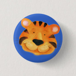 Hoger knop - oranje en blauw ronde button 3,2 cm