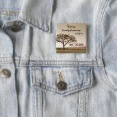 Hoger land sparen de Datum van de Aangepaste gezin Vierkante Button 5,1 Cm (In situ)