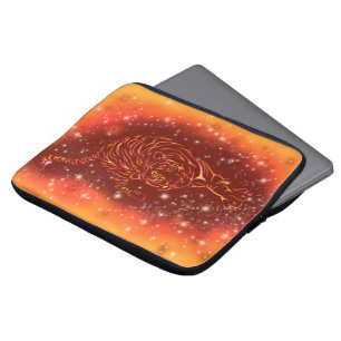 Hoger laptophoes die op de Sterrennacht met melkwe Laptop Sleeve
