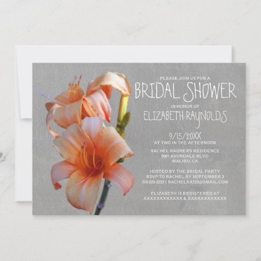 Hoger Lilies Bridal Shower-uitnodigingen Kaart (Voorkant)