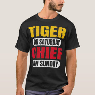 Hoger op zaterdag Chief op Sunday Sports Fans Vint T-shirt
