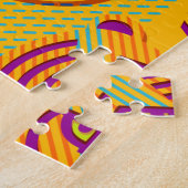 Hoger patroon op donkergele achtergrond legpuzzel (Zijkant)