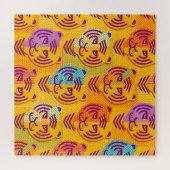 Hoger patroon op donkergele achtergrond legpuzzel (Horizontaal)