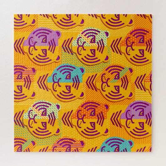 Hoger patroon op donkergele achtergrond legpuzzel (Horizontaal)