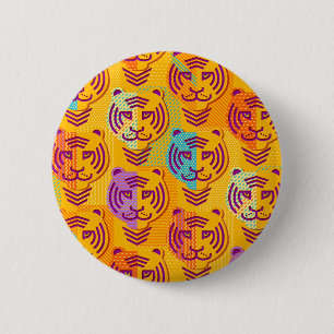 Hoger patroon op donkergele achtergrond ronde button 5,7 cm