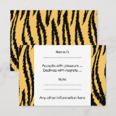 Hoger printpatroon. Oranje en zwart. RSVP Kaartje (Voorkant / Achterkant)