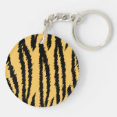 Hoger printpatroon. Oranje en zwart. Sleutelhanger (Achterkant)