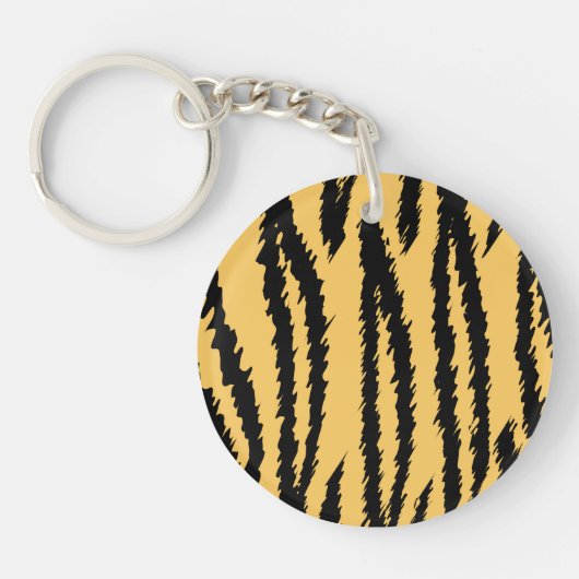 Hoger printpatroon. Oranje en zwart. Sleutelhanger (Voorkant)
