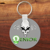 Hoger - schedelvleugels sleutelhanger (Voorkant)