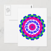 Hoger Spiritueel Quote Kaleidoscope-ontwerp Briefkaart (Voorkant / Achterkant)