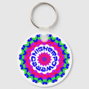 Hoger Spiritueel Quote Kaleidoscope-ontwerp Sleutelhanger