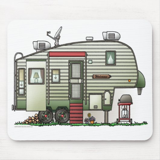 Hoger Tech 5th Wheel Camper Mousepad Muismat (Voorkant)