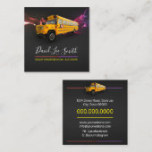 Hoger vervoer/buschauffeur vierkante visitekaartje (Voorkant / Achterkant)