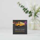 Hoger vervoer/buschauffeur vierkante visitekaartje (Staand voorkant)