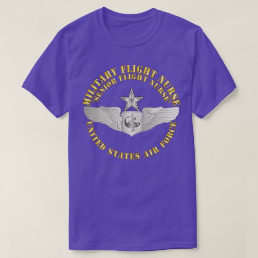 Hoger vliegveld van USAF Militaire vluchtverpleegs T-shirt (Design voorkant)