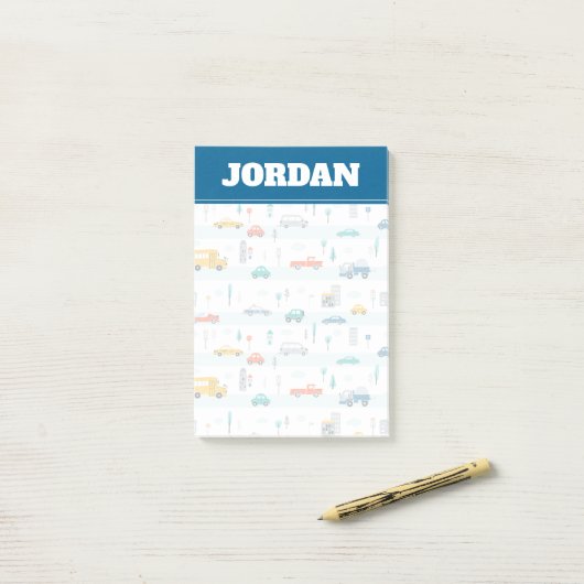 Hoger voertuigpatroon bevestigen post-it® notes (Op bureau)