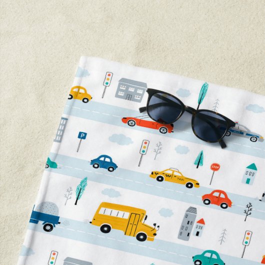 Hoger voertuigpatroon bevestigen strandlaken (In situ)