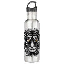 Hoger-waterfles | Zwarte en witte tijger