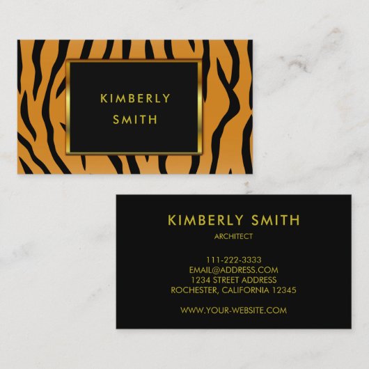 Hoger zwarte goudgoud minimalistisch professioneel visitekaartje (Voorkant / Achterkant)