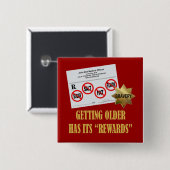 Hogere burger "Rewards" Vierkante Button 5,1 Cm (Voorkant /achterkant)
