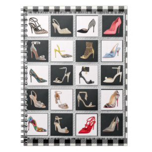 Hogere Hiel Shoes Collage Stiletto Quilt Black Notitieboek