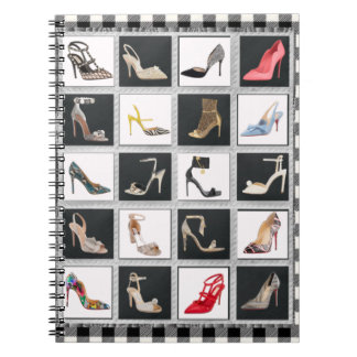 Hogere Hiel Shoes Collage Stiletto Quilt Black Notitieboek