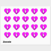 Hogere hiel Stileto Glitter Roze Hart Sticker (Vel)
