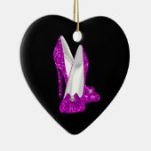 Hogere hiel Stileto Glitter Roze Keramisch Ornament (Rechts)