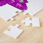 Hogere hiel Stileto Glitter Roze Legpuzzel (Zijkant)