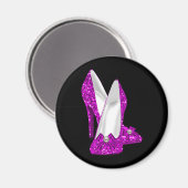 Hogere hiel Stileto Glitter Roze Magneet (Voorkant / Achterkant)