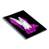 Hogere hiel Stileto Glitter Roze Notitieboek (Rechterzijde)