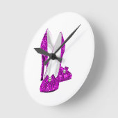 Hogere hiel Stileto Glitter Roze Ronde Klok (Hoek)