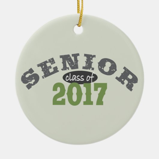 Hogere klasse van 2017 Groen Keramisch Ornament (Voorkant)