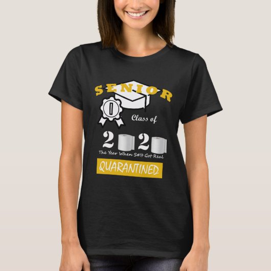 Hogere klasse van 2020 Quarantine Afstuderen T-Shi T-shirt (Voorkant)