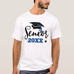 Hogere klasse van 2022 afstuderen jaar zwart blauw t-shirt
