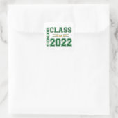Hogere klasse van 2022 Groen en Sinaasappel Vierkante Sticker (Tas)
