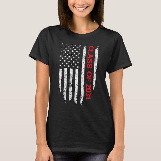 Hogere klasse van Afstuderen 2031 Patriottisch-Ame T-shirt (Voorkant)