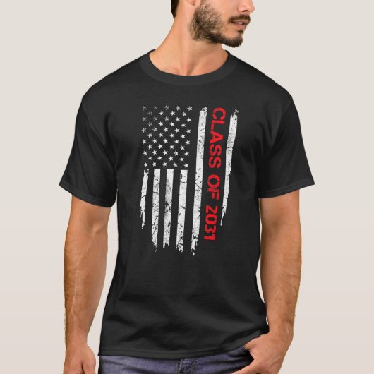 Hogere klasse van Afstuderen 2031 Patriottisch-Ame T-shirt (Voorkant)